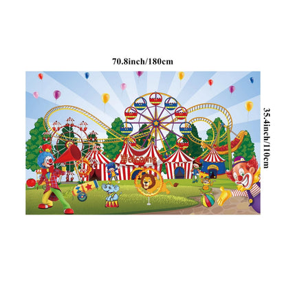 Large Circus Carnival Backdrop for Event Decoration (70.8" x 43.3")