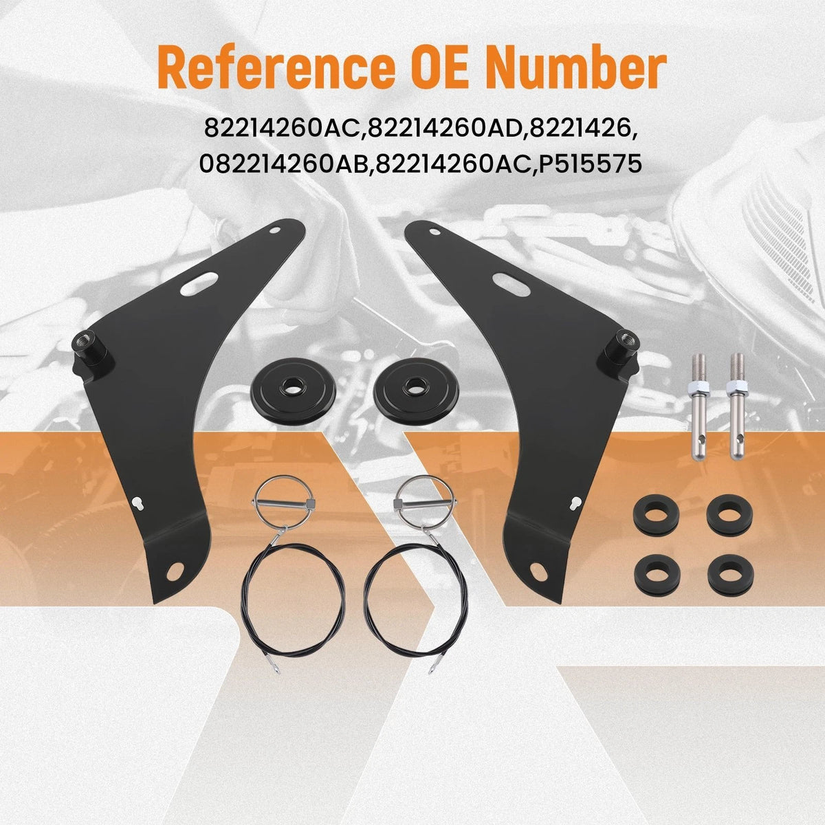 Black Hood Pins for Dodge Challenger (2008–2023) 9E4RI1