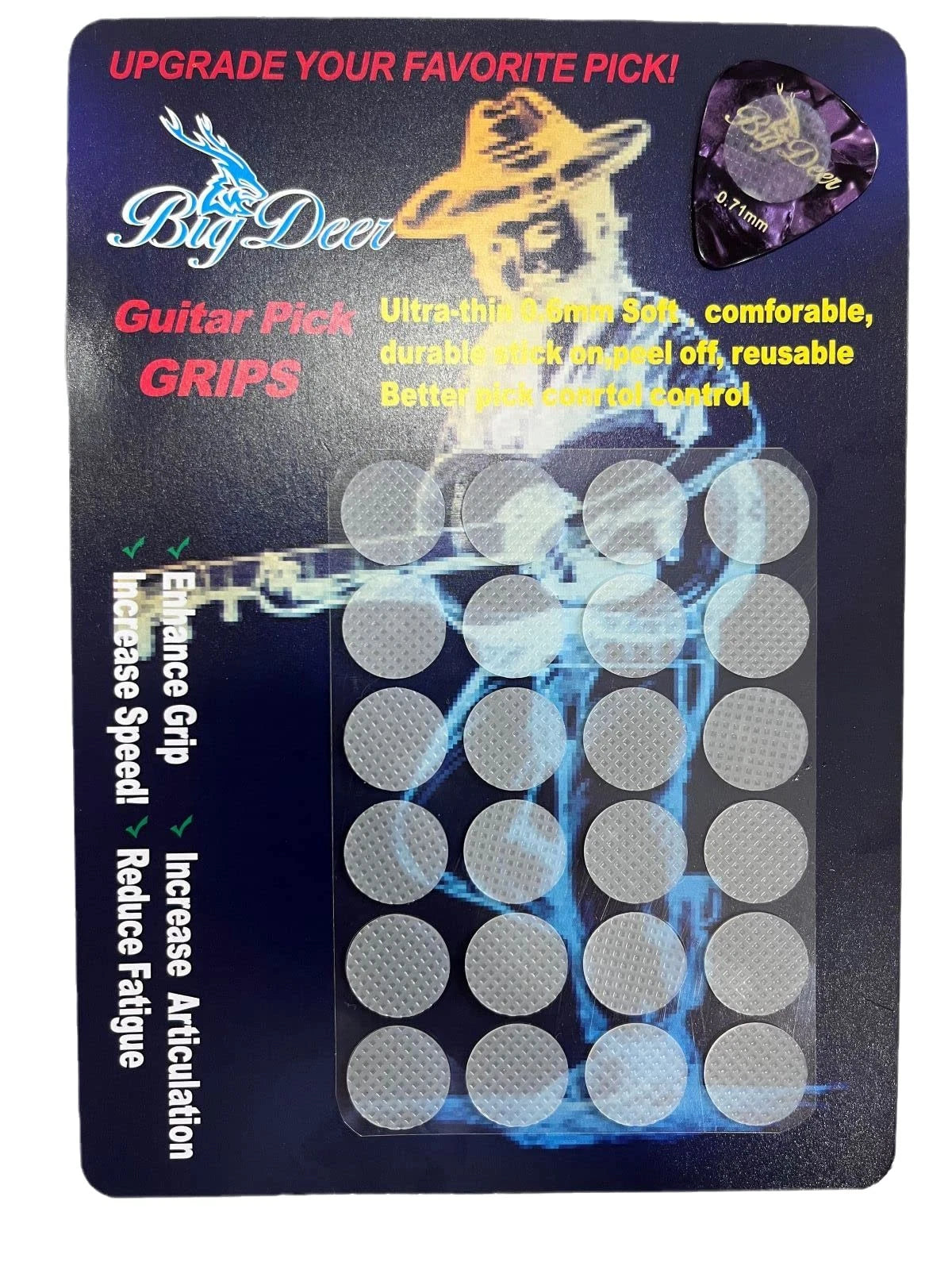 48pcs Ultra-thin Clear Guitar Pick Grips for Universal Use