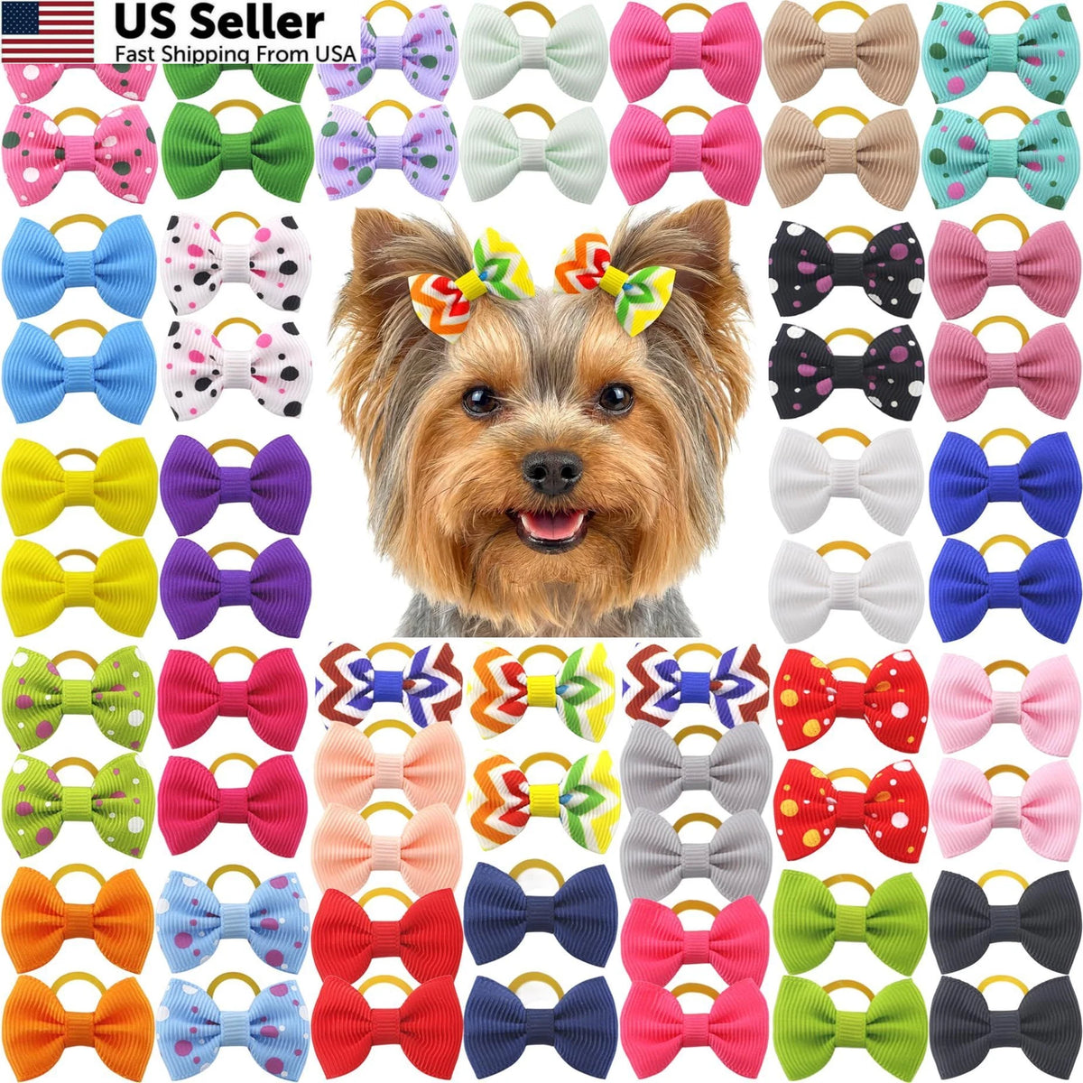 Set of 4 Mini Rubber Bands for Small Dogs (1.5 inches) - Multi-colored