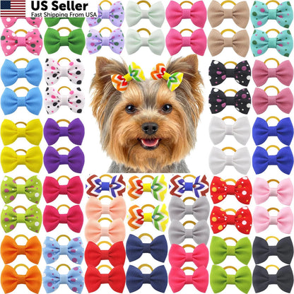 Set of 4 Mini Rubber Bands for Small Dogs (1.5 inches) - Multi-colored