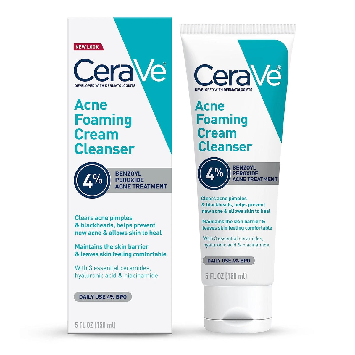 CeraVe Acne Foaming Cream Cleanser 5 Fl Oz for Acne Treatment (Pack of 1)