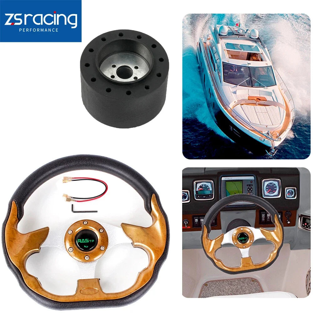 12.5" Marine Boat Steering Wheel with 3/4" Axle Hub Adapter (Keyway)