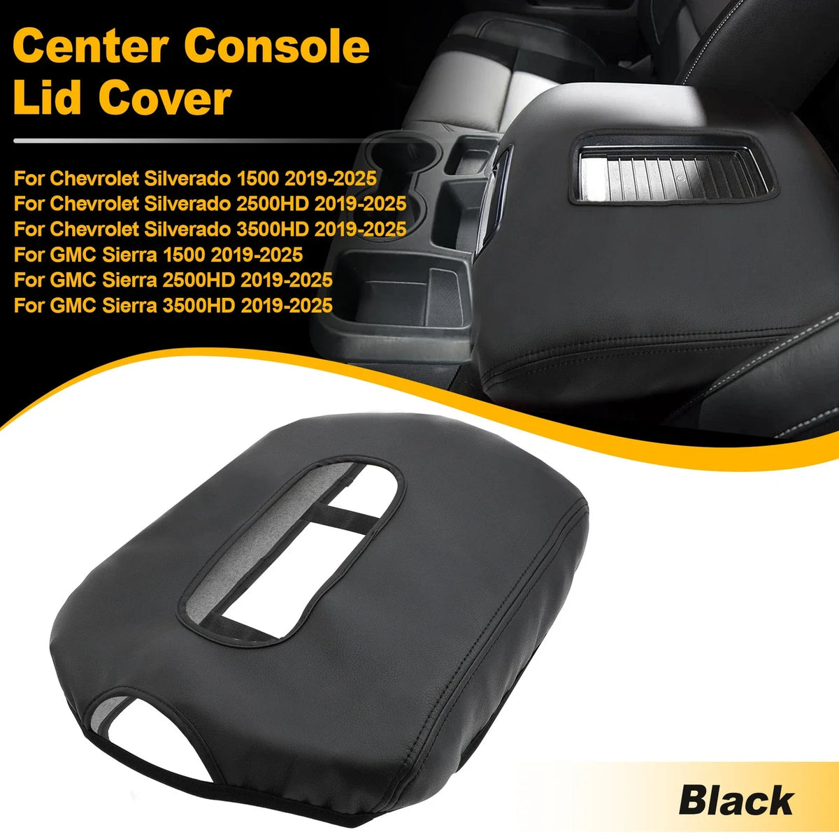 Center Console Lid Armrest Cover for Chevy Silverado, GMC Sierra (2019–2024)