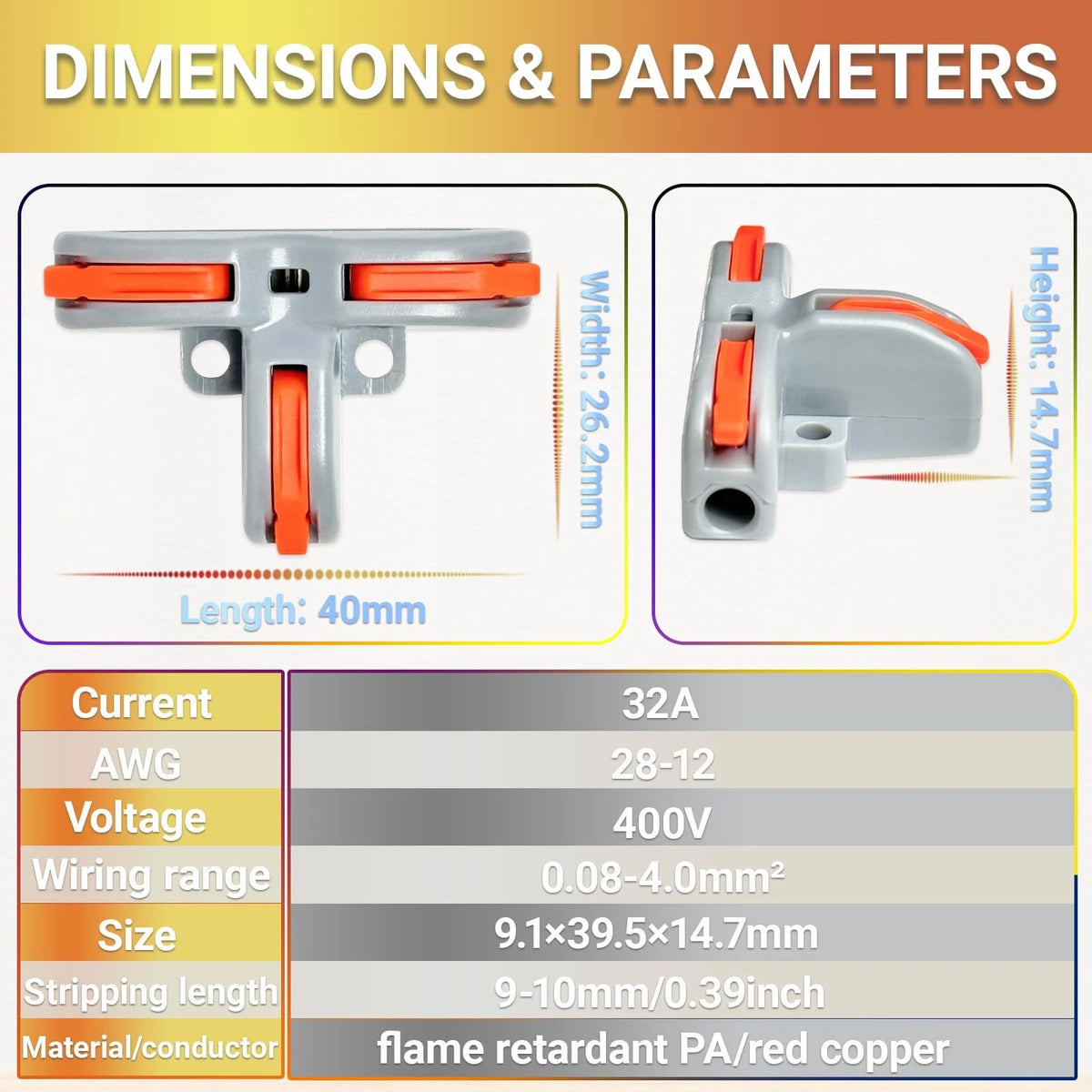 32Pcs T-Shape Lever Wire Connectors for Automotive Applications