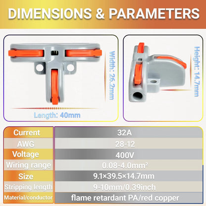 32Pcs T-Shape Lever Wire Connectors for Automotive Applications