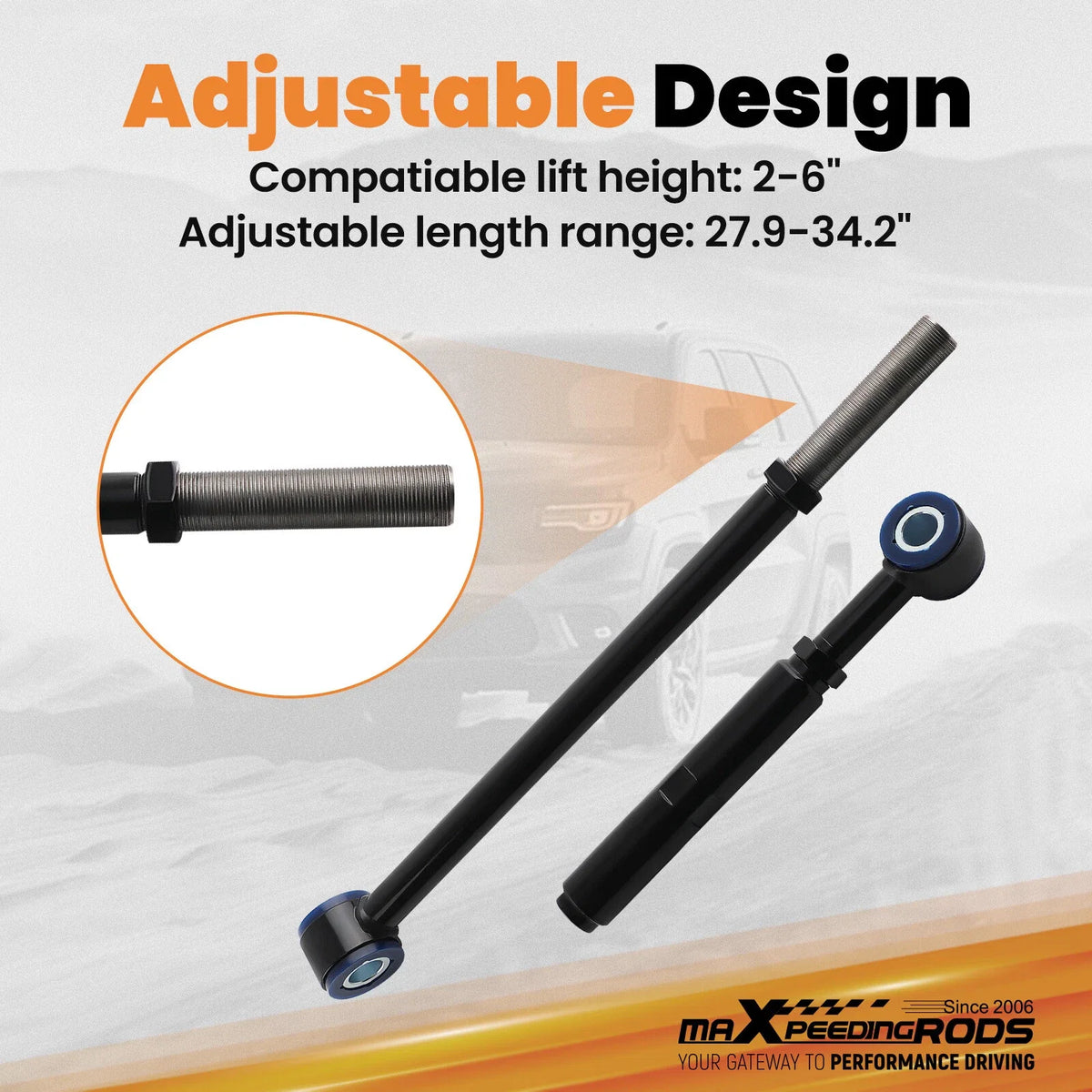 2"-6" Lift Adjustable Trackbar for Ford F250 F350 (1999–2004)