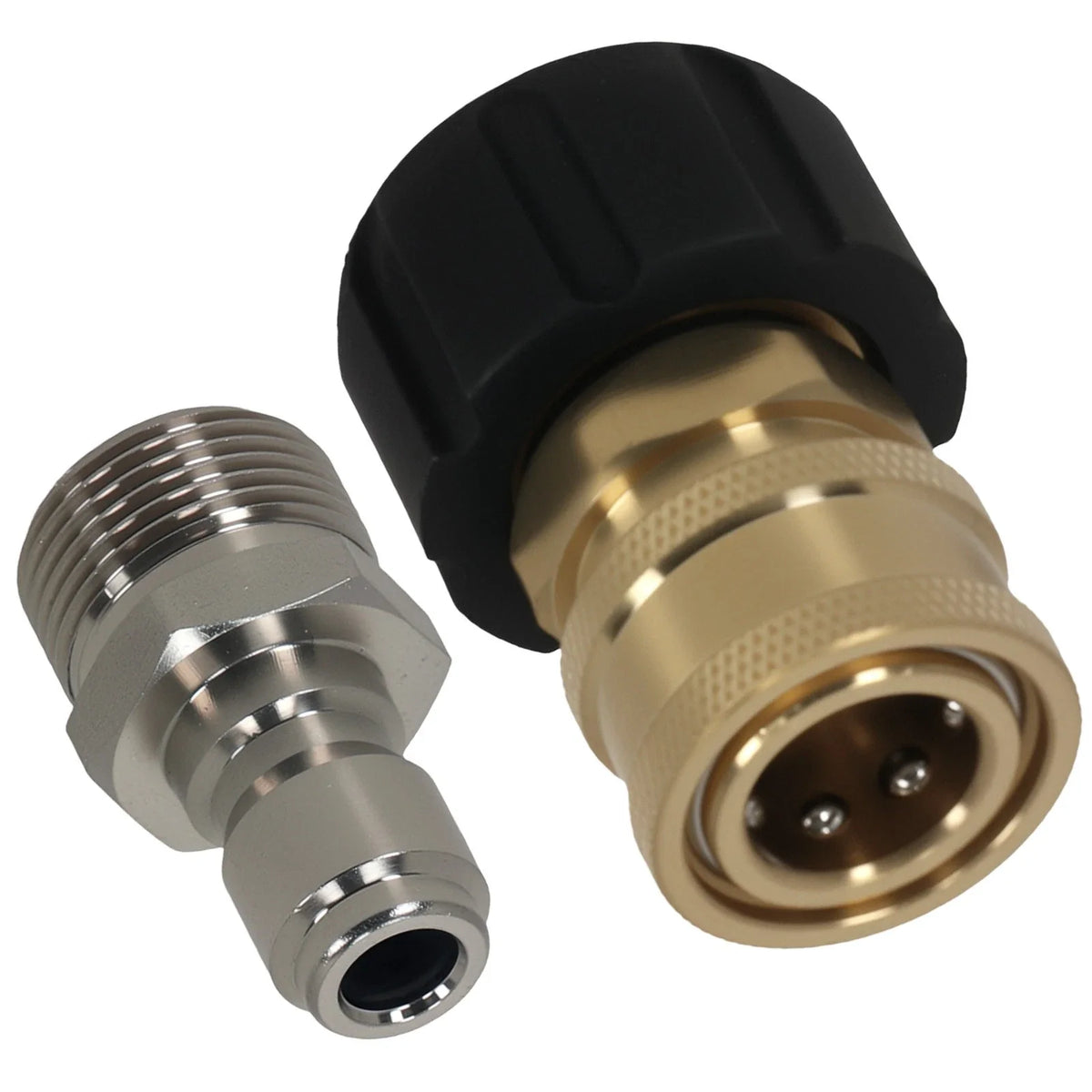 Set of 2 Brass 14mm QC Adapters for Pressure Washer Gun Hose