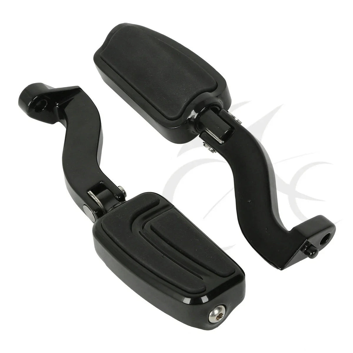 Black Rear Passenger Foot Pegs for Harley Road Street Glide (1993–2022)