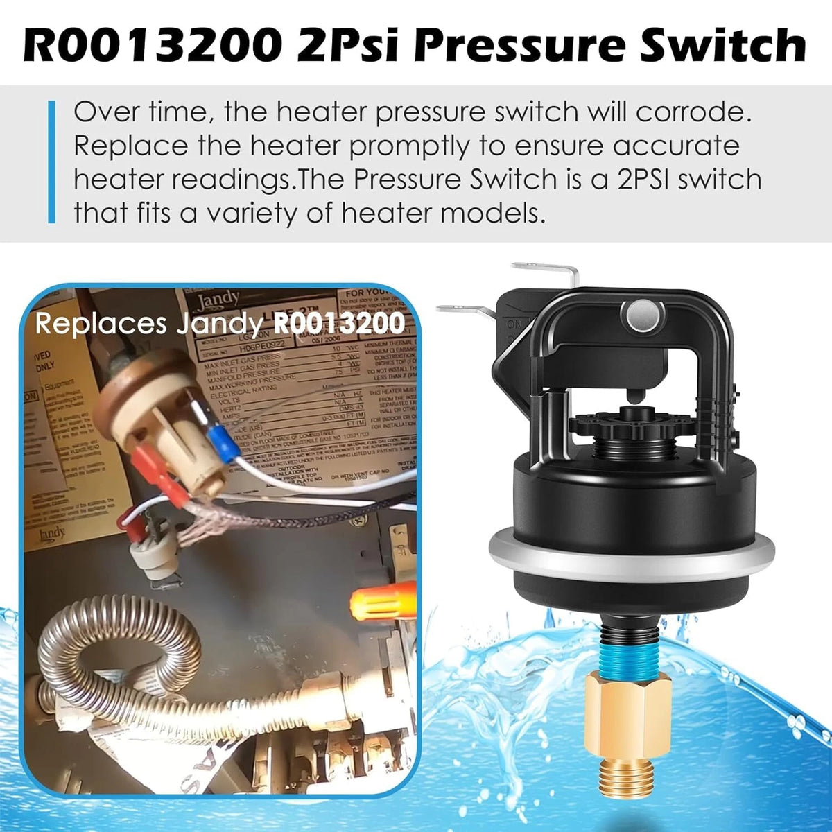 R0013200 Air Pressure Switch for Jandy Zodiac Laars Teledyne