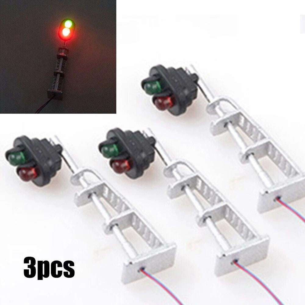 3X HO Scale Model Railroad Block Signal LED 2 Aspects Color Light