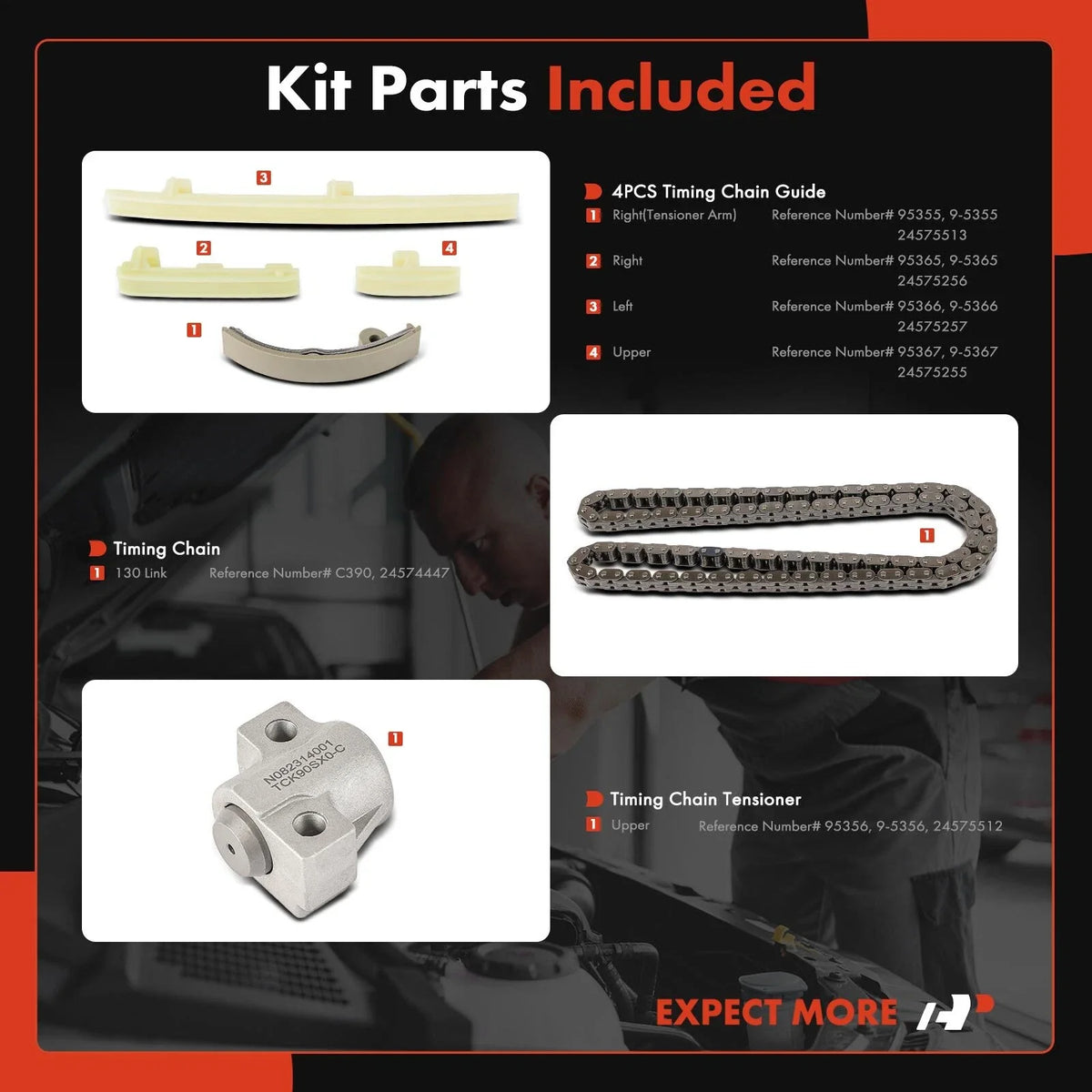 6X Timing Chain Kit for Chevy Malibu, Cavalier, Pontiac (1997–2002)