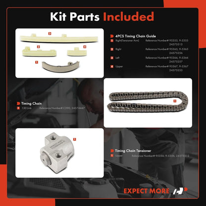 6X Timing Chain Kit for Chevy Malibu, Cavalier, Pontiac (1997–2002)