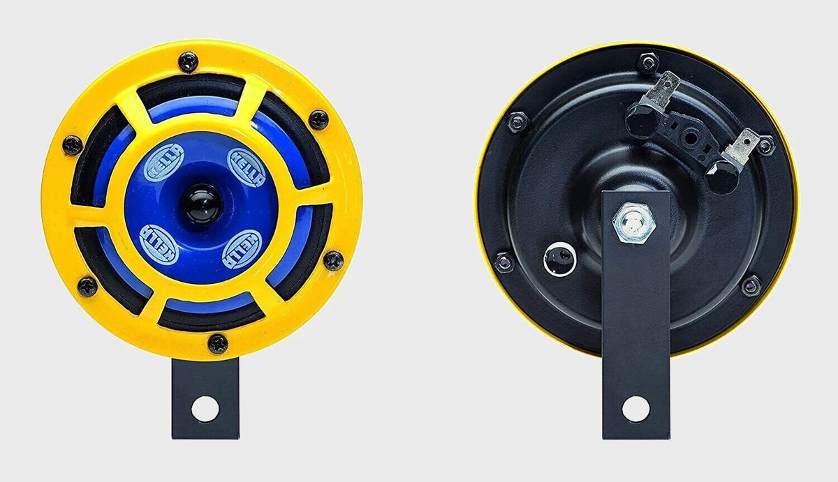 Set of 2 Hella Yellow Panther 118dB Dual Horns for All Cars