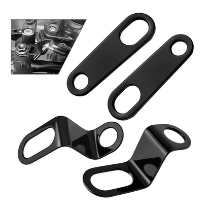 Set of 4 Rear Motorcycle Turn Signals - Straight & L-Shape, Black