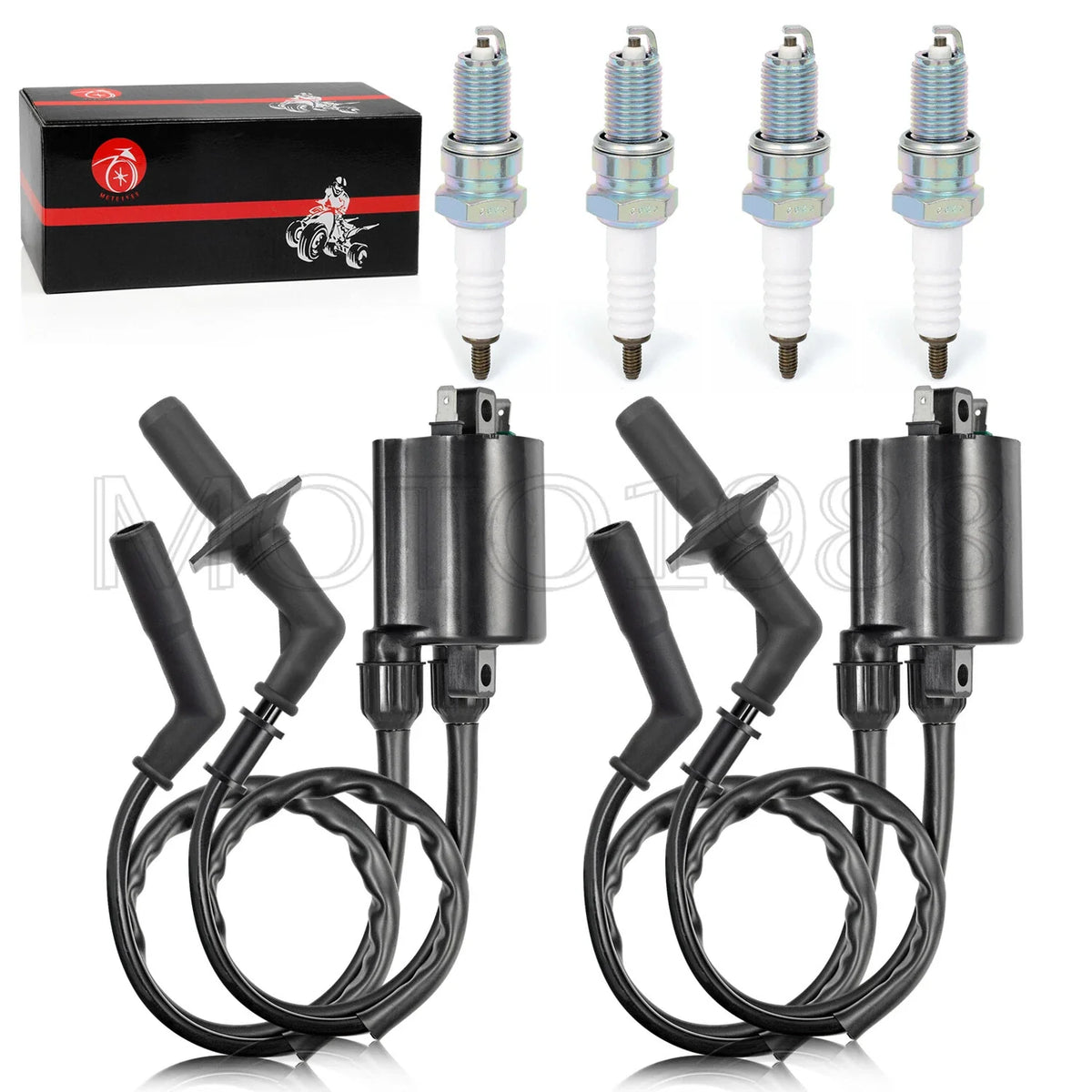 Ignition Coil Spark Plug + Cap for Honda Shadow Spirit 1100 VT1100C (1996–2007)