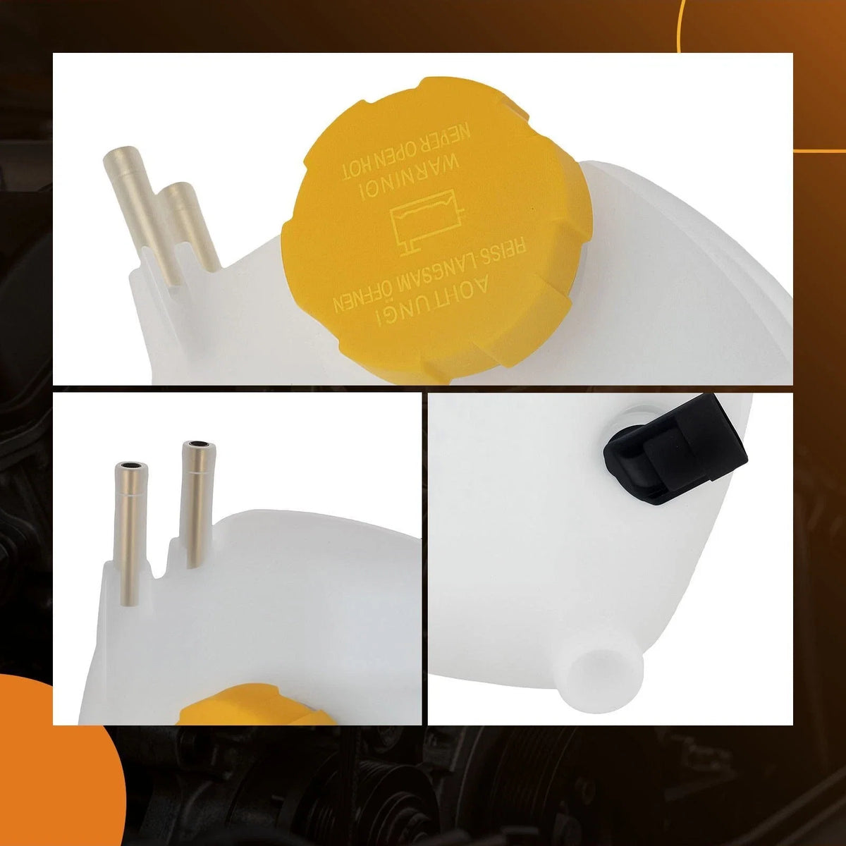 Coolant Expansion Tank w/ Cap Sensor Hose for Saab 9-3 9-3X (2003–2011)