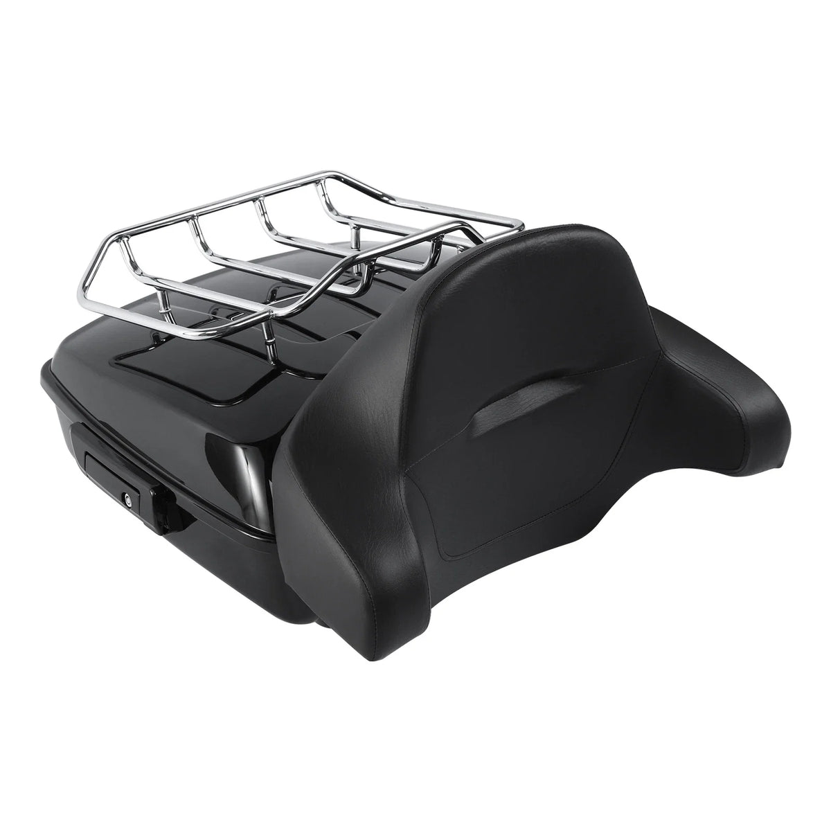 2-Up Chopped Trunk Backrest Pad Rack for Harley Fat Boy (2008–2017)