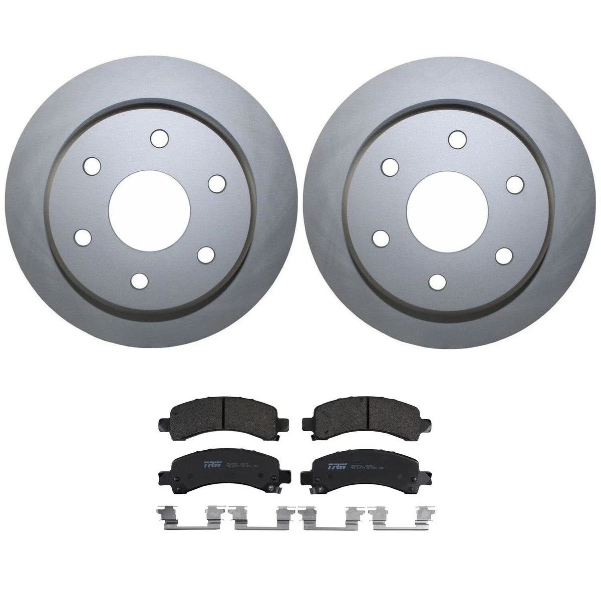 Rear Brake Kit 330mm Disc Rotors & TRW Pro Ceramic Pads for Cadillac Chevy GMC