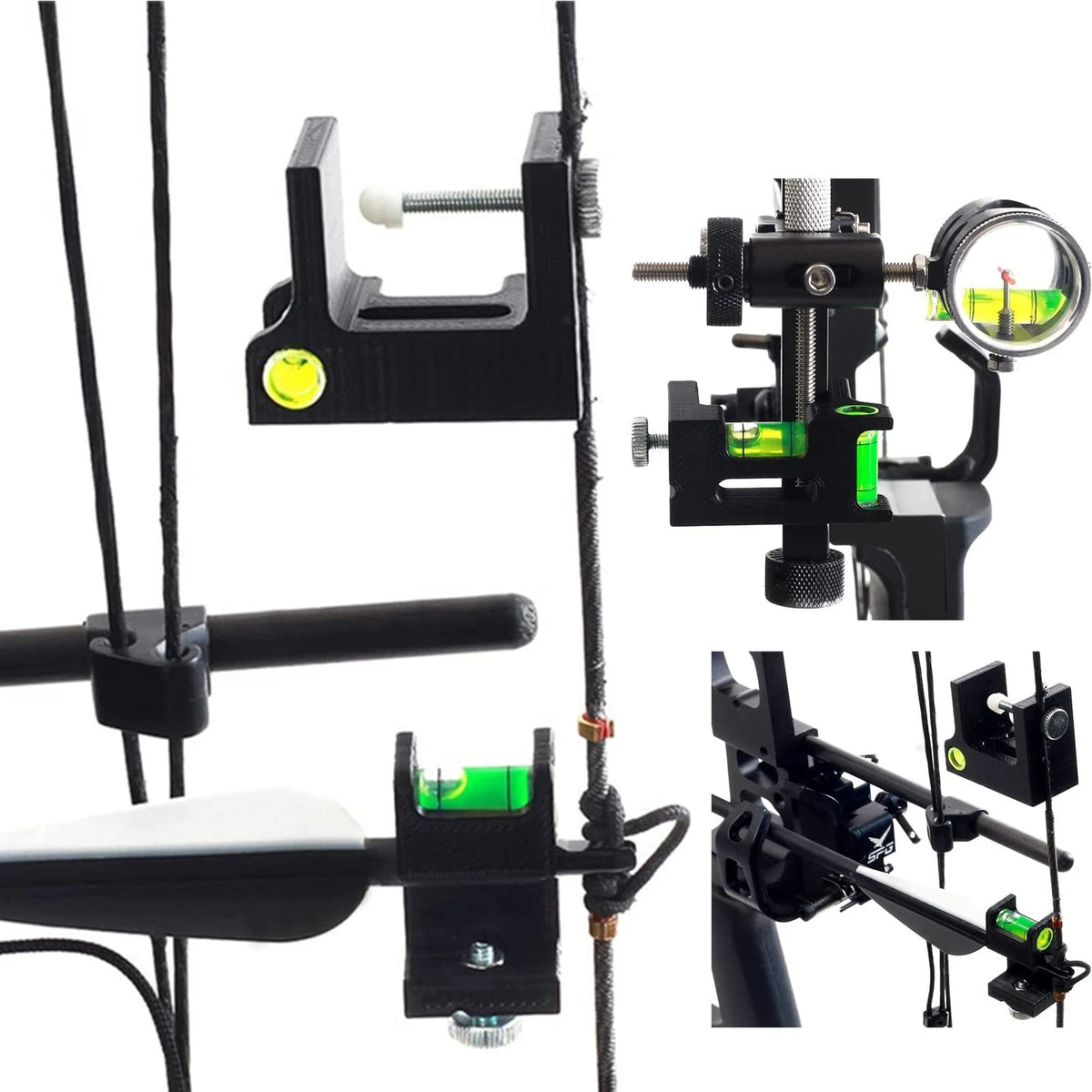 Archery Multifunctional Bow Level Tuning and Mounting String 3D Black