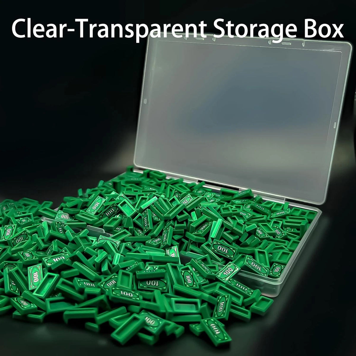 150PCS Green Money Tile Accessories for Bank Cash Minifigure