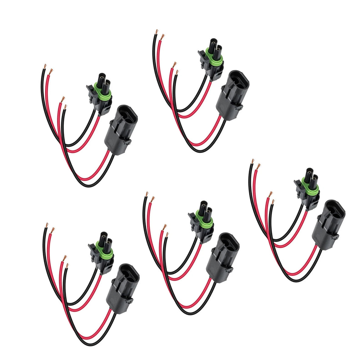5 Pair Waterproof Female Male Assembled Connectors for 16-14AWG