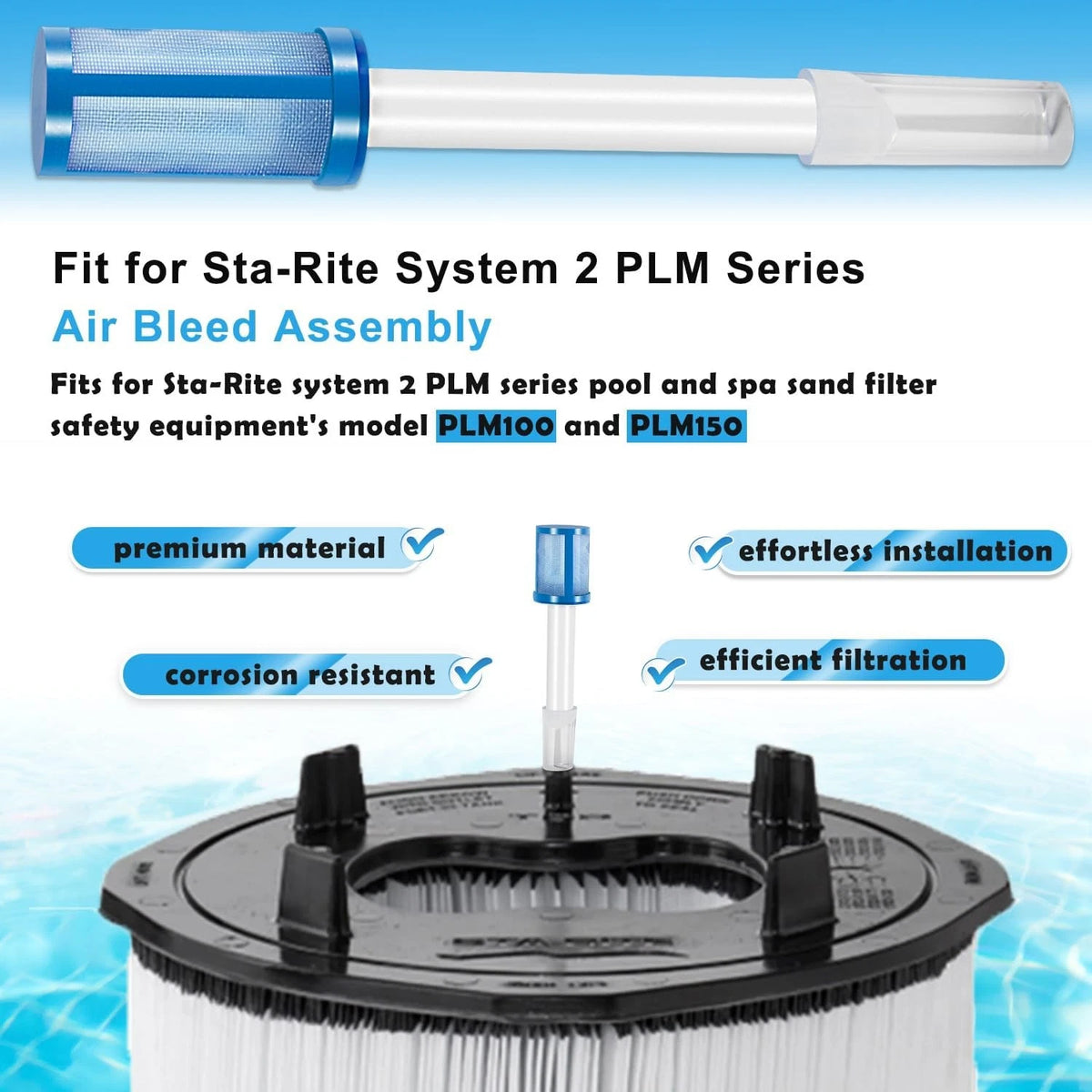 24800-0121 Air Bleed for Pentair Sta-Rite System 2 PLM Pool Spa Sand Filter