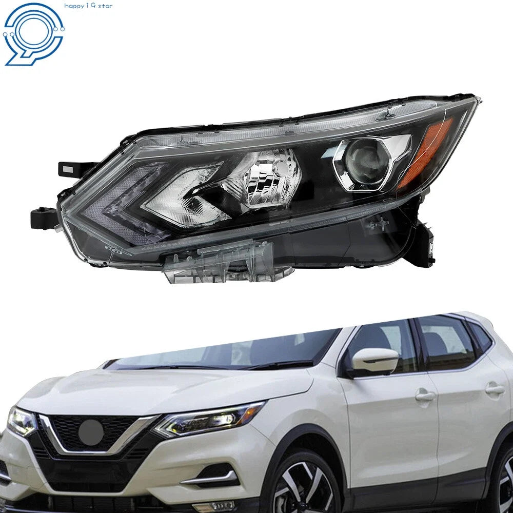 LED Driver Side Headlight for Nissan Rogue (2020–2022) Black Assembly