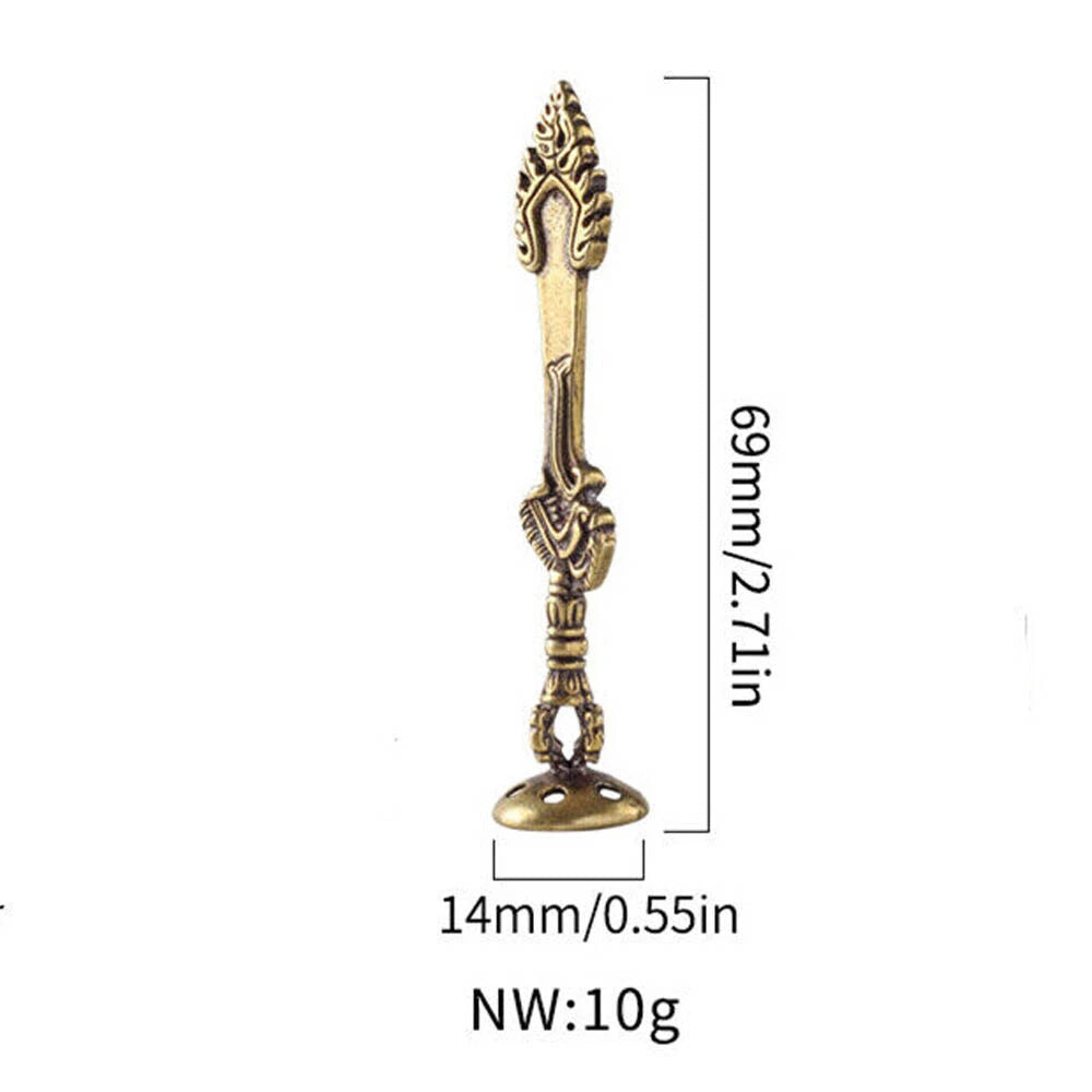 Brass Retro Sword Carving Smoking Pipe Tamper Tool for