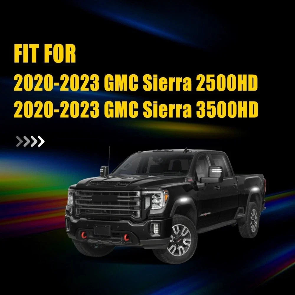 Set of 2 Clear White LED Wheel Fender Side Marker Lights for GMC Sierra 2500 3500 (2020–2024)