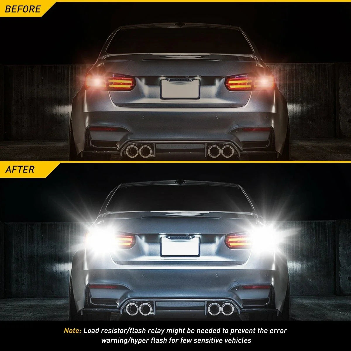 Set of 2 LED Front Turn Signal Parking Light Bulbs for Bay15D Vehicles