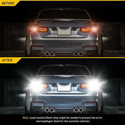 Set of 2 LED Front Turn Signal Parking Light Bulbs for Bay15D Vehicles