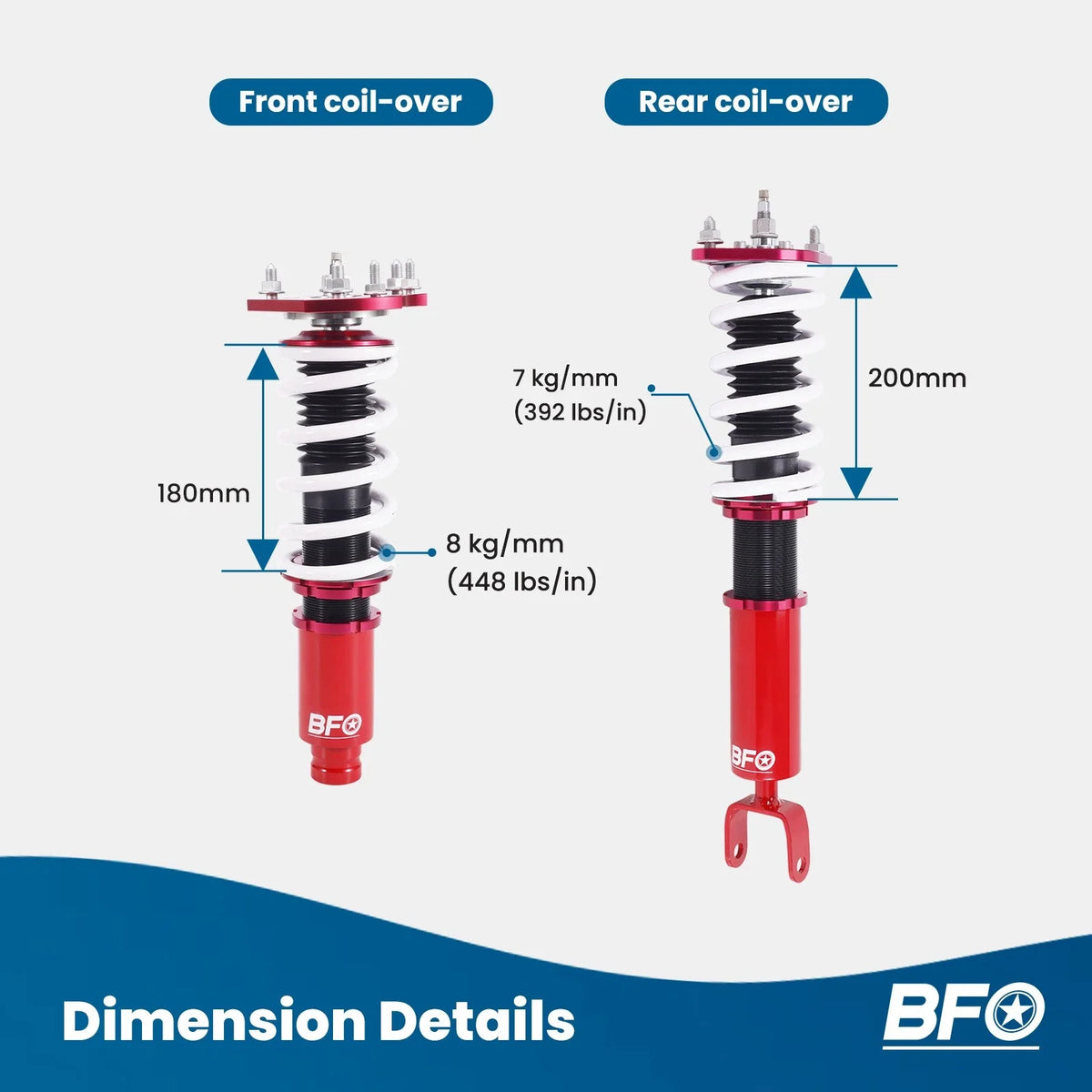 Coilover Suspension Kit 24-Level Damping Adjustable for Honda Prelude (1992–2001)