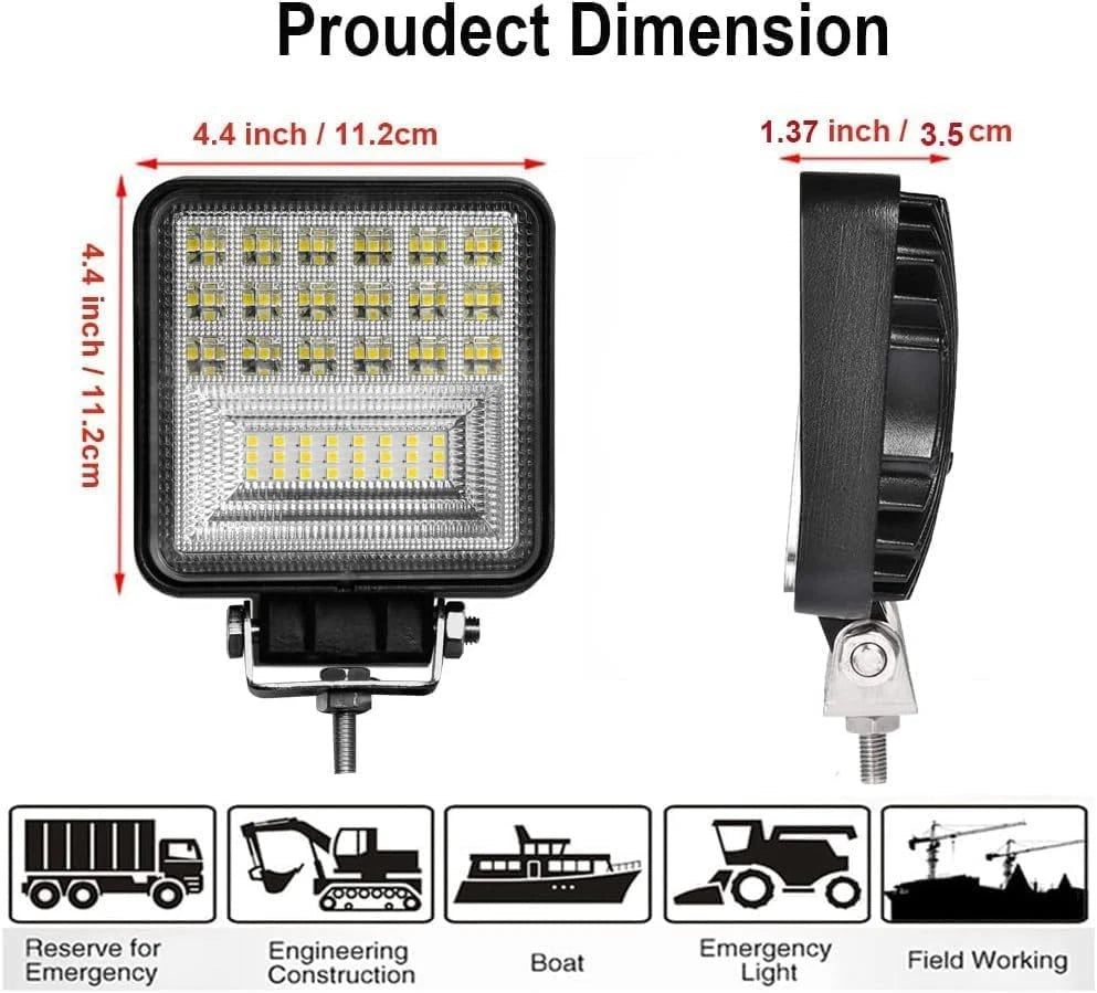2X 126W 4-Inch LED Light Pods for Trucks, SUVs, ATVs