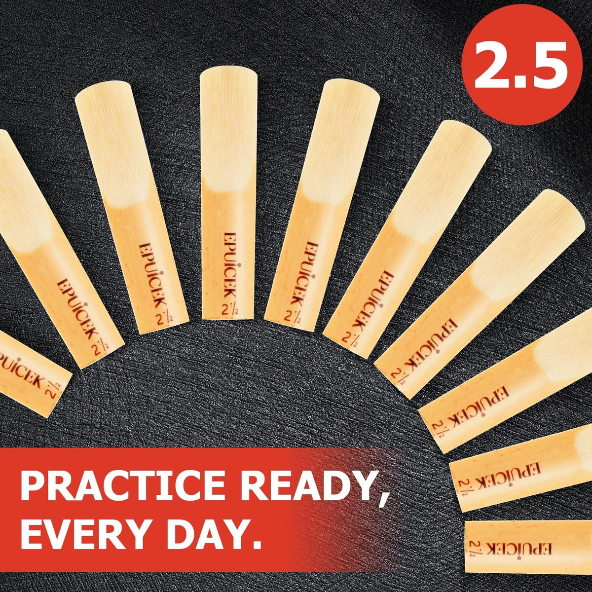 10 Pack of Alto Saxophone Reeds 2.5 for Eb Saxophone