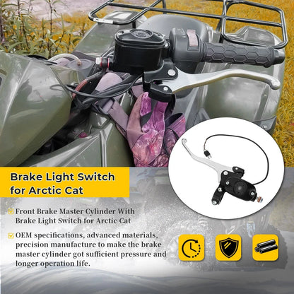 Front Brake Master Cylinder with Brake Light Switch for Arctic Cat 400 450 500 550 (2004–2017)