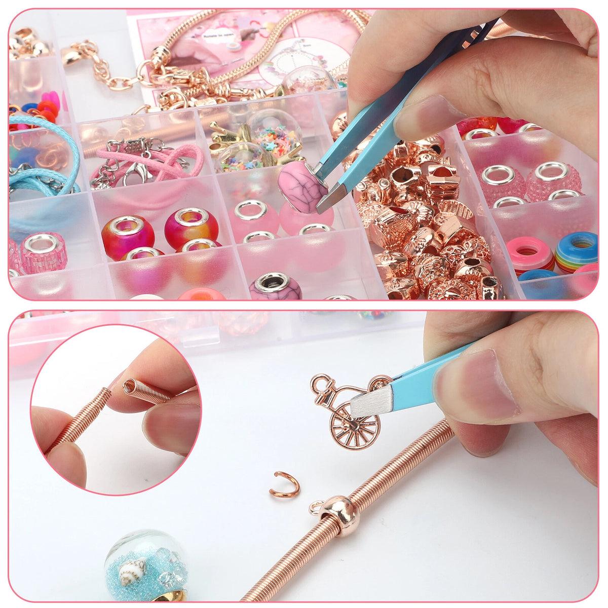 2X Acrylic Beads Jewelry Craft Set for DIY Bracelet Necklace Making