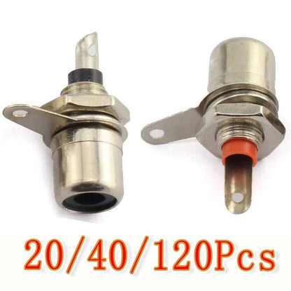 10 Pcs Metal Female RCA Phono Chassis Panel Jack Mount Socket Connectors