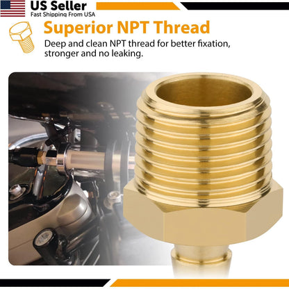 1/4" Barb to 3/8" NPT Male Thread Adapter for Automotive Applications