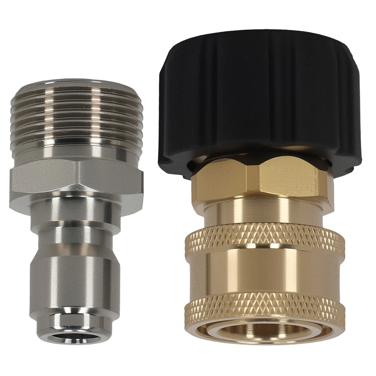 Set of 2 Brass 14mm QC Adapters for Pressure Washer Gun Hose