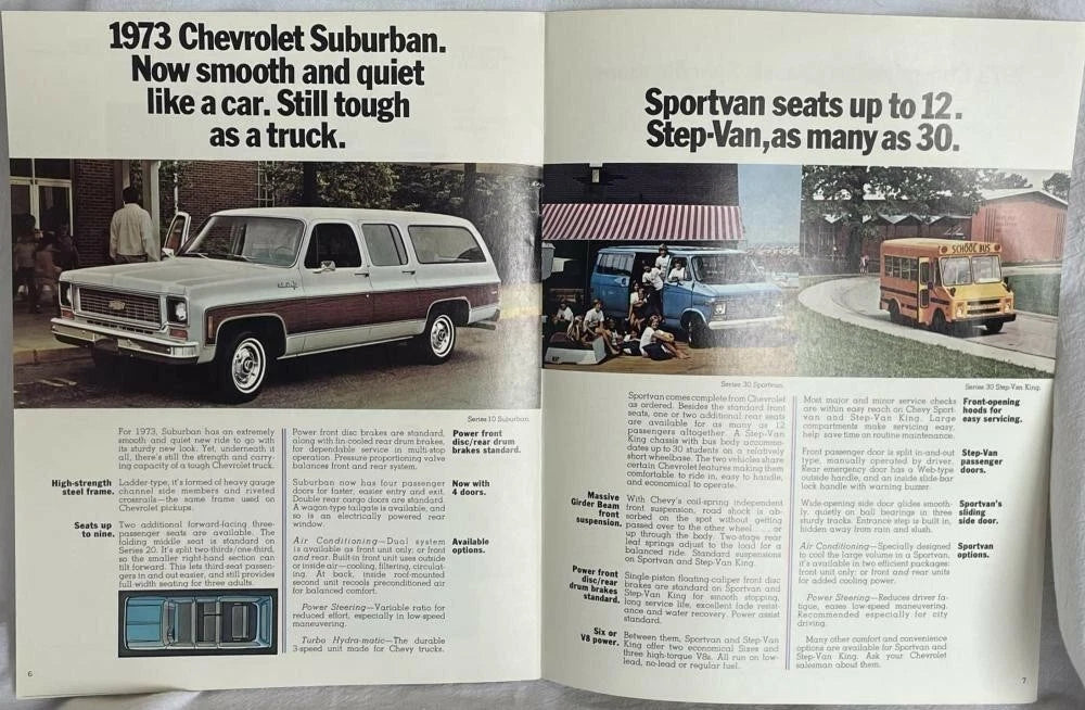 Sales Brochure for Chevrolet Trucks Bus Chassis Series 60 and 80 (1973)