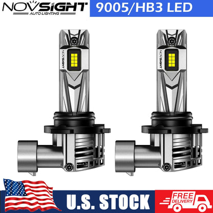 2X HB3 9005 LED Headlight Bulbs for NOVSIGHT (18000LM 6500K)