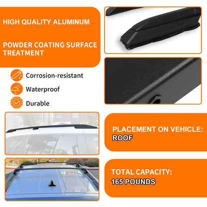 Roof Rack Side Rails for Honda Odyssey (2018–2025) Black Aluminum Powder Coated