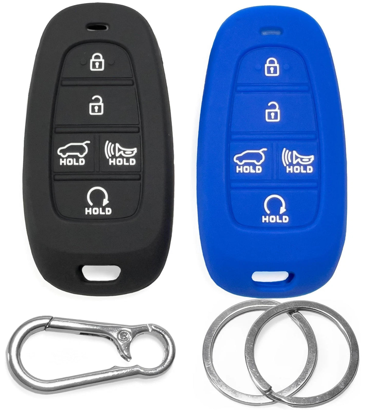2X Silicone Key Fob Covers for Hyundai (2021–2024) - 5 Buttons