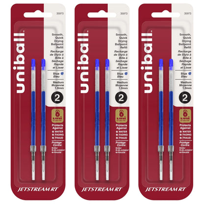 1.0mm Blue Ballpoint Pen Refills for Uniball Jetstream (No Part Numbers)