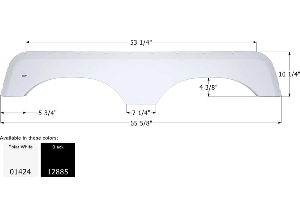 Replacement Tandem Axle Fender Skirt for Jayco RVs (Polar White)