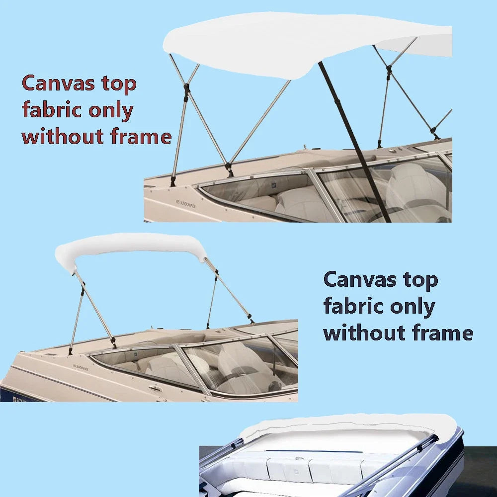 Bimini Top Boat Cover for 4 Bow (96"L x 54"H x 79"-84"W)