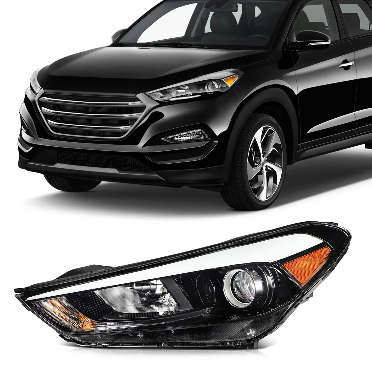 Left Driver Side Headlight Assembly for Hyundai Tucson (2016–2018)