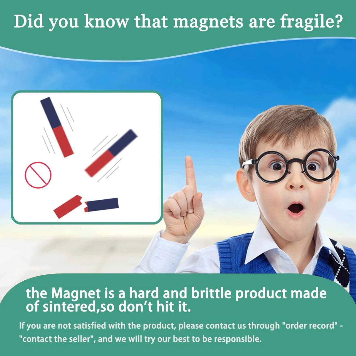 Bar Magnet for Kids - Small with North South Identified