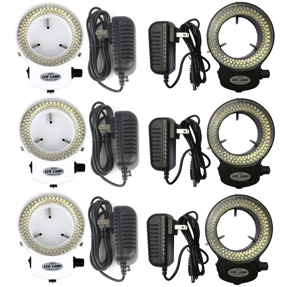 144 LED Bulbs Microscope Ring Light Illuminator Lamp Adjustable